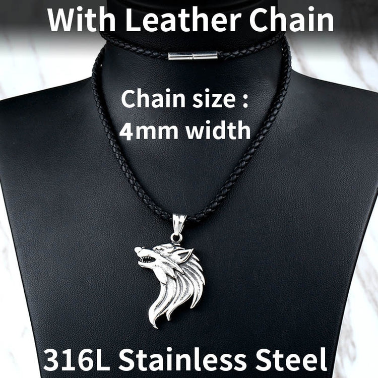 Beier 316L stainless steel dropshipping hot sell viking wolf men necklace celt wolf head pendant Fashion Jewelry LP302 - Azbrowse