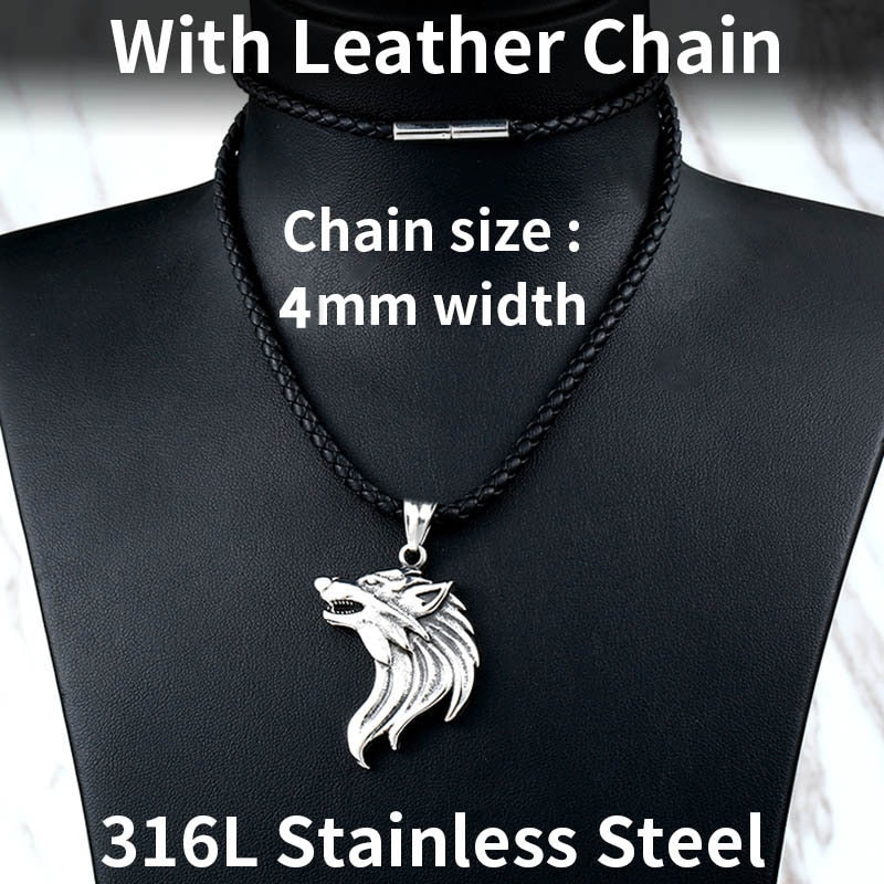 Beier 316L stainless steel dropshipping hot sell viking wolf men necklace celt wolf head pendant Fashion Jewelry LP302 - Azbrowse