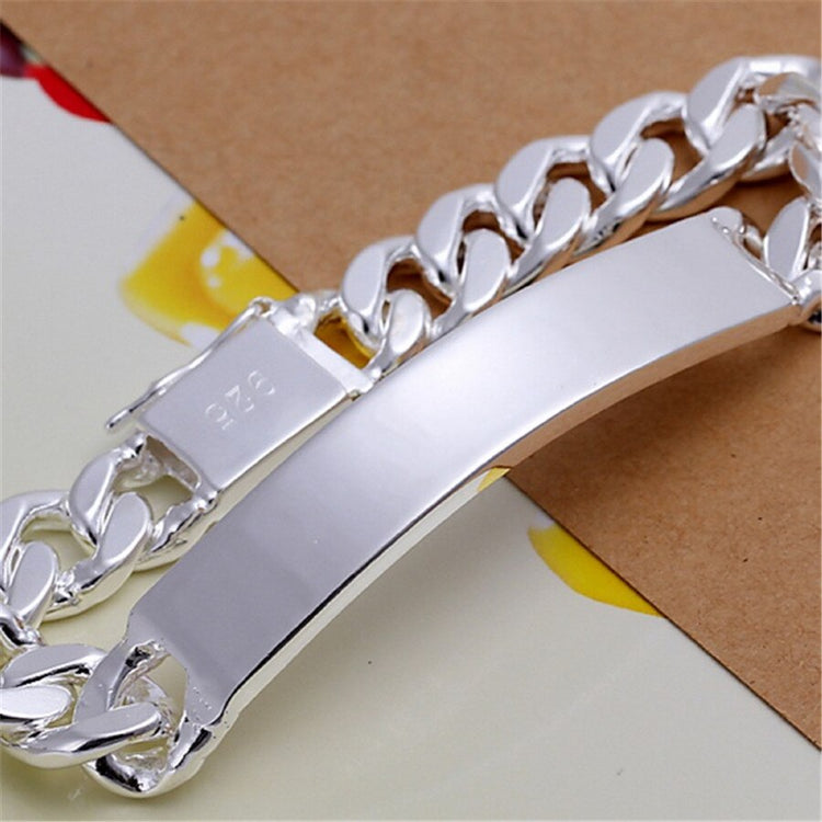 Lowest factory H181 Beautiful fashion Elegant  silver color charm 10mm MEN CHAIN Bracelet , Good quality Gorgeous jewelry - Azbrowse