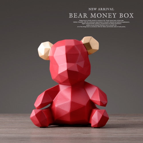 Piggy Bank Teddy Bear Figurines Money Box Gift Wedding Storage Box Money For Children Coins Holders Box Kids Toy Coin Bank - Azbrowse