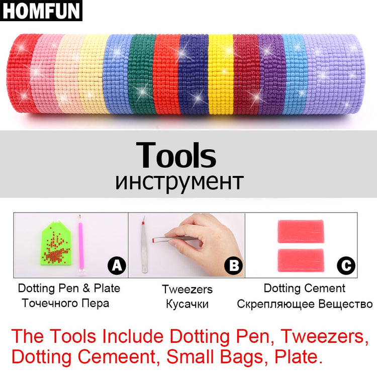 HOMFUN Full Square/Round Drill 5D DIY Diamond Painting "Religious Buddha" 3D Diamond Embroidery Cross Stitch Home Decor A18554 - Azbrowse