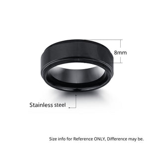 Personalized Engrave Name Rings for Men Black Stainless Steel Ring Fashion Male Jewelry Gift for Husbands (JewelOra RI103856) - Azbrowse