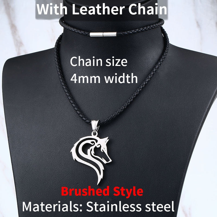 Beier 316L stainless steel dropshipping hot sell viking wolf men necklace celt wolf head pendant Fashion Jewelry LP302 - Azbrowse