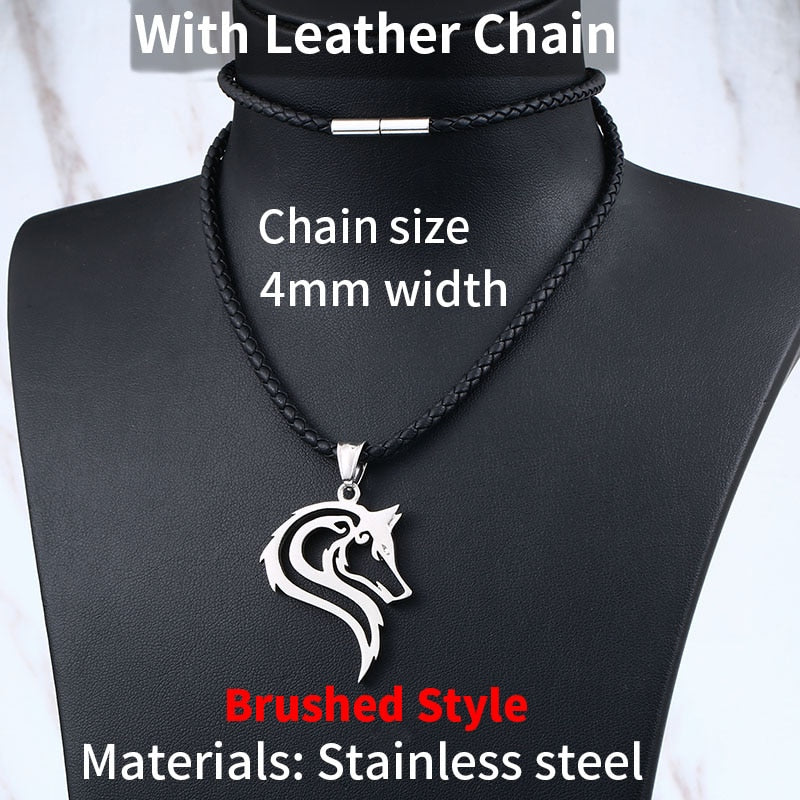 Beier 316L stainless steel dropshipping hot sell viking wolf men necklace celt wolf head pendant Fashion Jewelry LP302 - Azbrowse