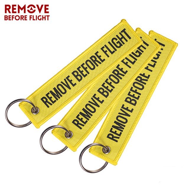Remove Before Flight Key Chain Red Keychain Woven Letter Keyring Jewelry Aviation Tags OEM Key Chains Safety Tag 3 PCS/LOT - Azbrowse