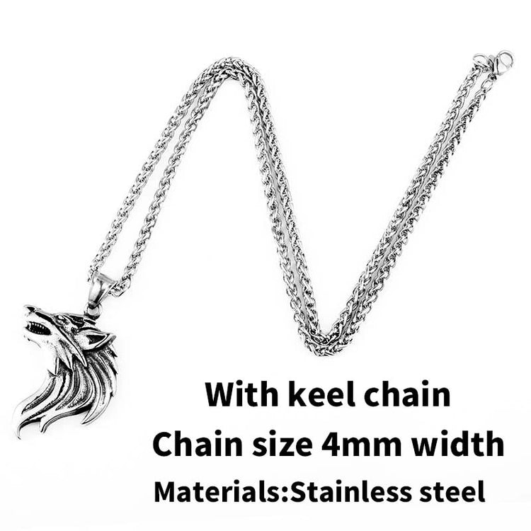 Beier 316L stainless steel dropshipping hot sell viking wolf men necklace celt wolf head pendant Fashion Jewelry LP302 - Azbrowse