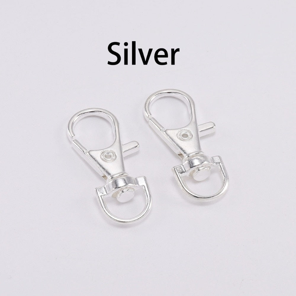 10pcs/lot Split Key Ring Swivel Lobster Clasp Connector For Bag Belt Dog Chains DIY Jewelry Making Findings - Azbrowse