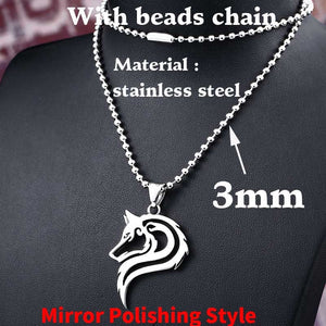 Beier 316L stainless steel dropshipping hot sell viking wolf men necklace celt wolf head pendant Fashion Jewelry LP302 - Azbrowse