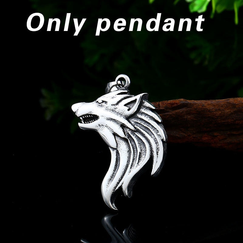 Beier 316L stainless steel dropshipping hot sell viking wolf men necklace celt wolf head pendant Fashion Jewelry LP302 - Azbrowse