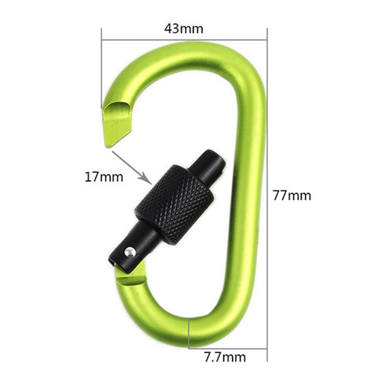 Paracord 8cm Aluminum Carabiner Chain Clip Rotary Lock D Ring Buckle key Ring Camping Mountain Snap Hook Outdoor Travel Kit - Azbrowse