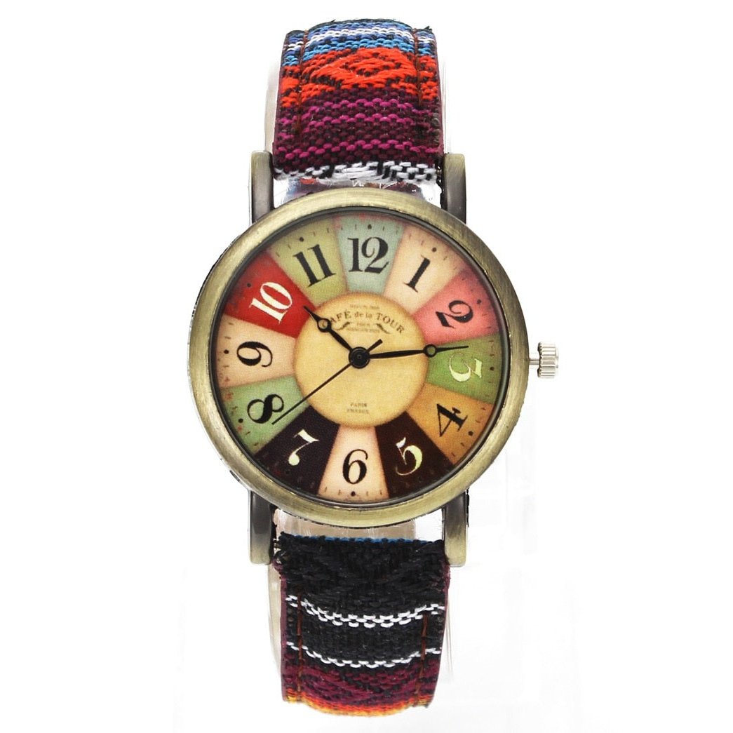 Popular Movie Pattern Retro Watches Unisex Men Women Military Camouflage Belt Denim Canvas Band Fashion Sport Quartz Wrist Watch - Azbrowse