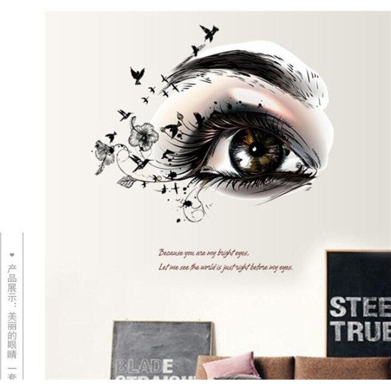 3D Vivid Stylish Simple European Style Eye DIY Wall Stickers For Rooms Wall Decorations Living Room Wall Decals Posters