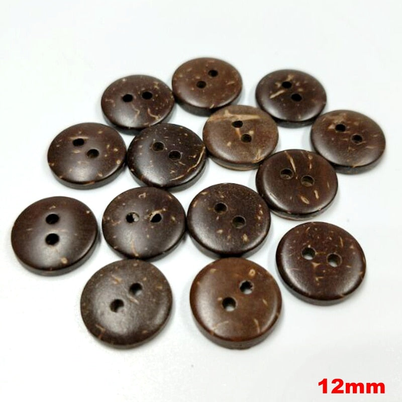 20pcs/50pcs 10/12/20/23/25/28/30MM 7 Size Natural Coconut Buttons Garment Clothing Sewing Accessories DIY Crafts