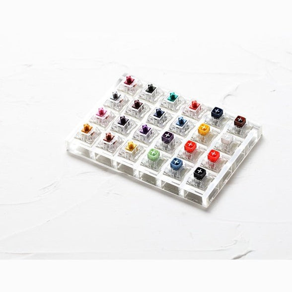 24 switch switches tester with acrylic base blank keycaps for mechanical keyboard kailh box heavy pro purple orange yellow gold - Azbrowse