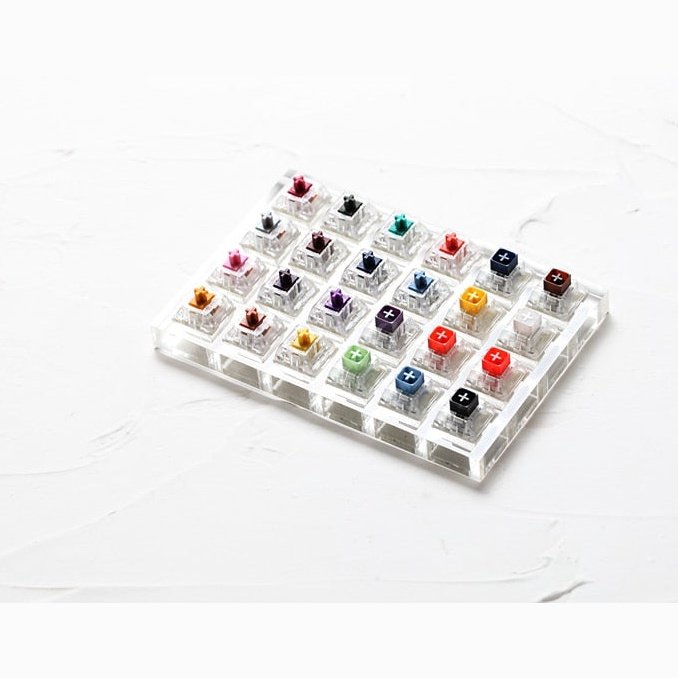 24 switch switches tester with acrylic base blank keycaps for mechanical keyboard kailh box heavy pro purple orange yellow gold - Azbrowse