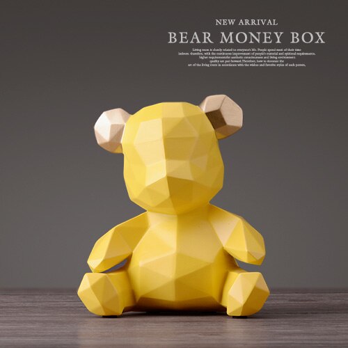 Piggy Bank Teddy Bear Figurines Money Box Gift Wedding Storage Box Money For Children Coins Holders Box Kids Toy Coin Bank - Azbrowse