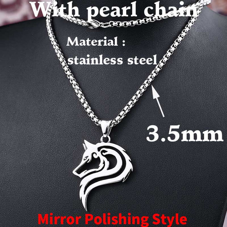 Beier 316L stainless steel dropshipping hot sell viking wolf men necklace celt wolf head pendant Fashion Jewelry LP302 - Azbrowse