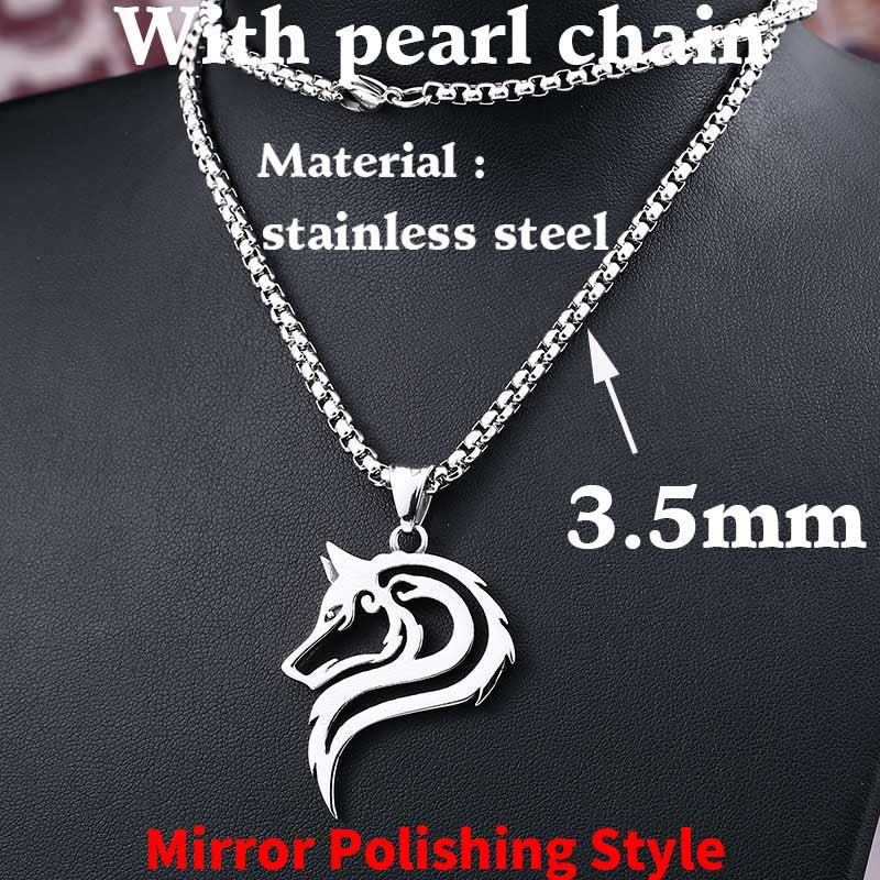 Beier 316L stainless steel dropshipping hot sell viking wolf men necklace celt wolf head pendant Fashion Jewelry LP302 - Azbrowse