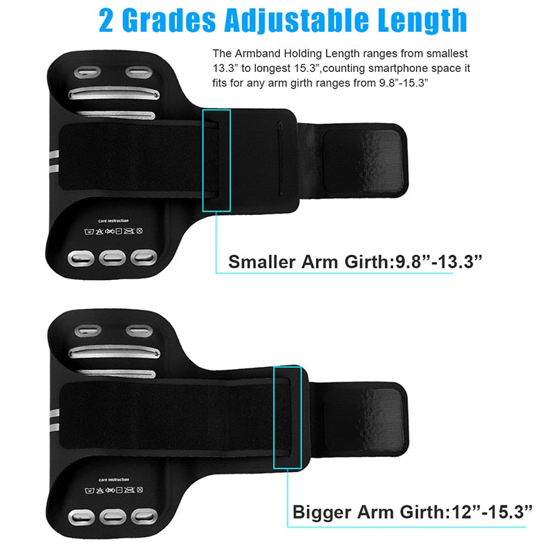 HAISSKY  Universal Sports Running Armband Case For iPhone X XS 6s 7 8 5 5s SE Arm Band On Hnad Case For Samsung Xiaomi Huawei - Azbrowse