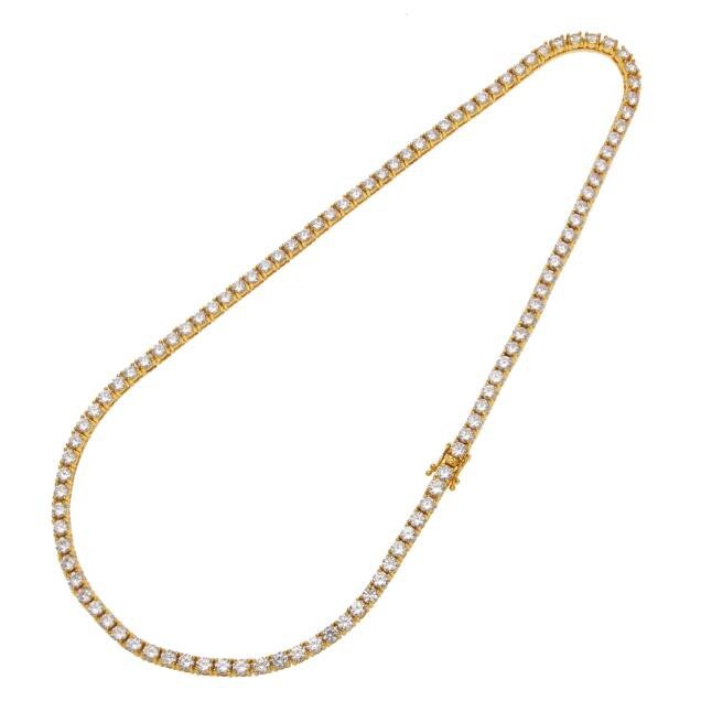 3mm/4mm/5mm 1 Row CZ Tennis Necklace Hip Hop Micro Pave Cubic Zircon Copper Chain Gold/Silver Color 18inch/20inch/24inch - Azbrowse