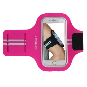 HAISSKY  Universal Sports Running Armband Case For iPhone X XS 6s 7 8 5 5s SE Arm Band On Hnad Case For Samsung Xiaomi Huawei - Azbrowse