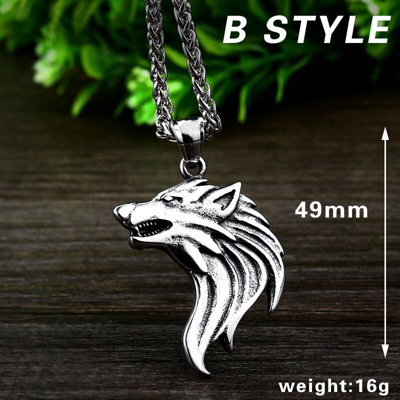 Beier 316L stainless steel dropshipping hot sell viking wolf men necklace celt wolf head pendant Fashion Jewelry LP302 - Azbrowse