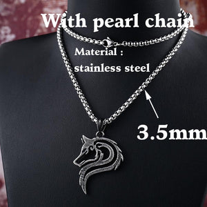 Beier 316L stainless steel dropshipping hot sell viking wolf men necklace celt wolf head pendant Fashion Jewelry LP302 - Azbrowse