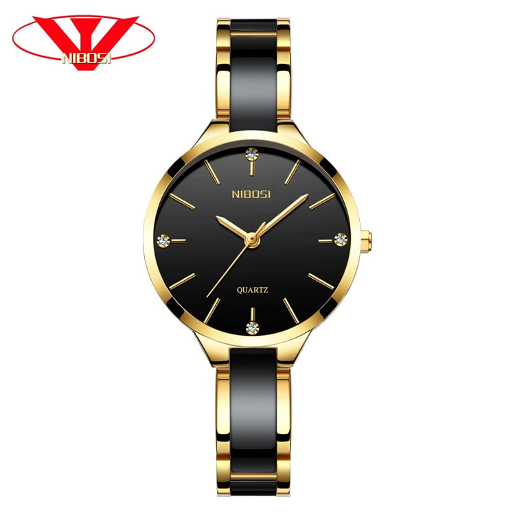 NIBOSI Women Wrist Watch Ceramic Bracelet Watches Ladies Creative Watch For Women Female Clock Relogio Feminino Montre Femme - Azbrowse