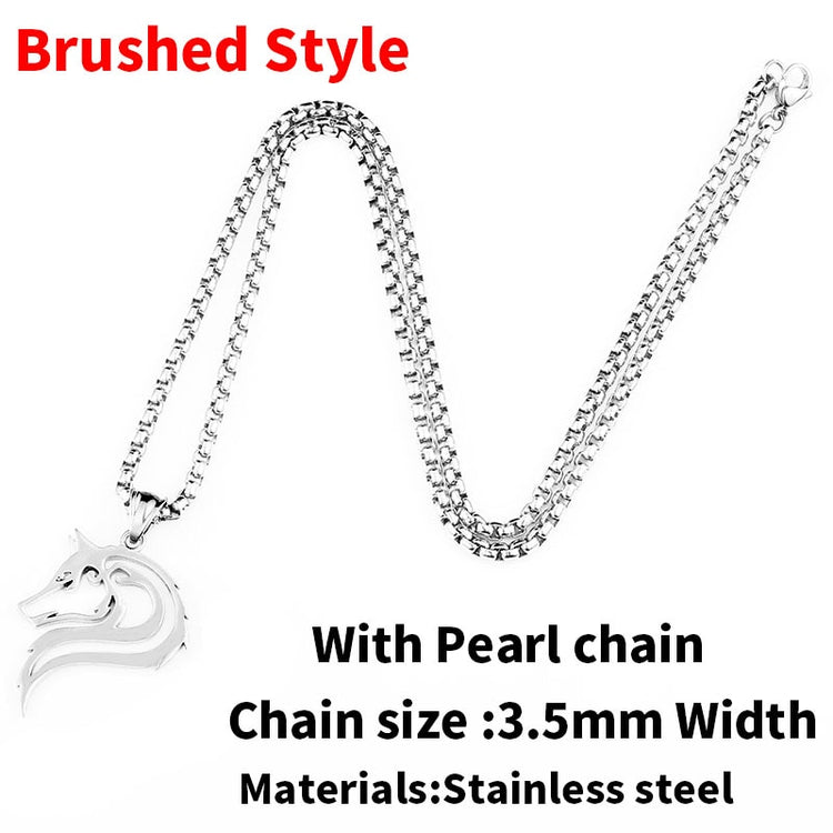 Beier 316L stainless steel dropshipping hot sell viking wolf men necklace celt wolf head pendant Fashion Jewelry LP302 - Azbrowse