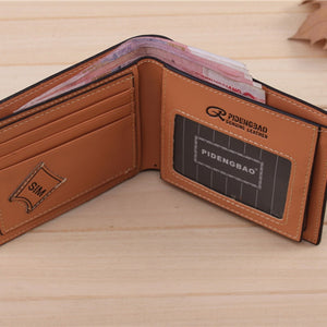 New Brand Plaid Designer Short Men's Wallets Leather Purse For Male With Card Holder Man Money Bag - Azbrowse