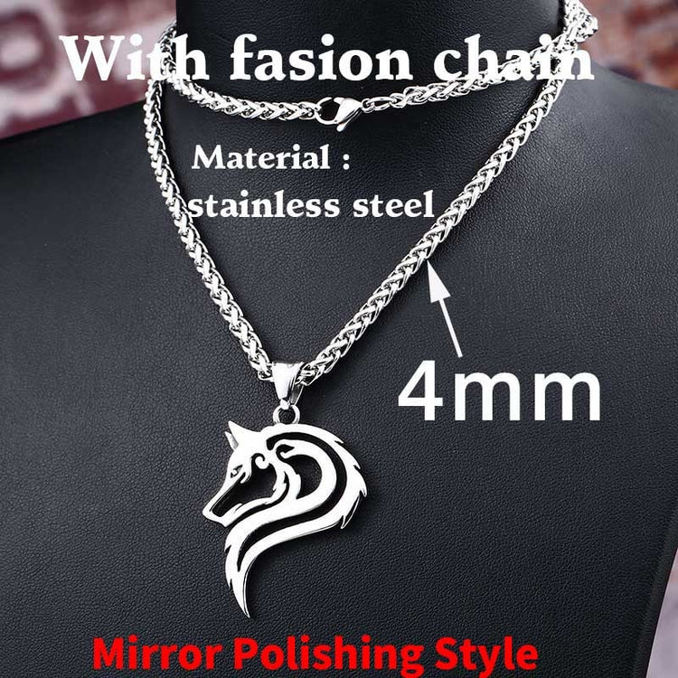 Beier 316L stainless steel dropshipping hot sell viking wolf men necklace celt wolf head pendant Fashion Jewelry LP302 - Azbrowse