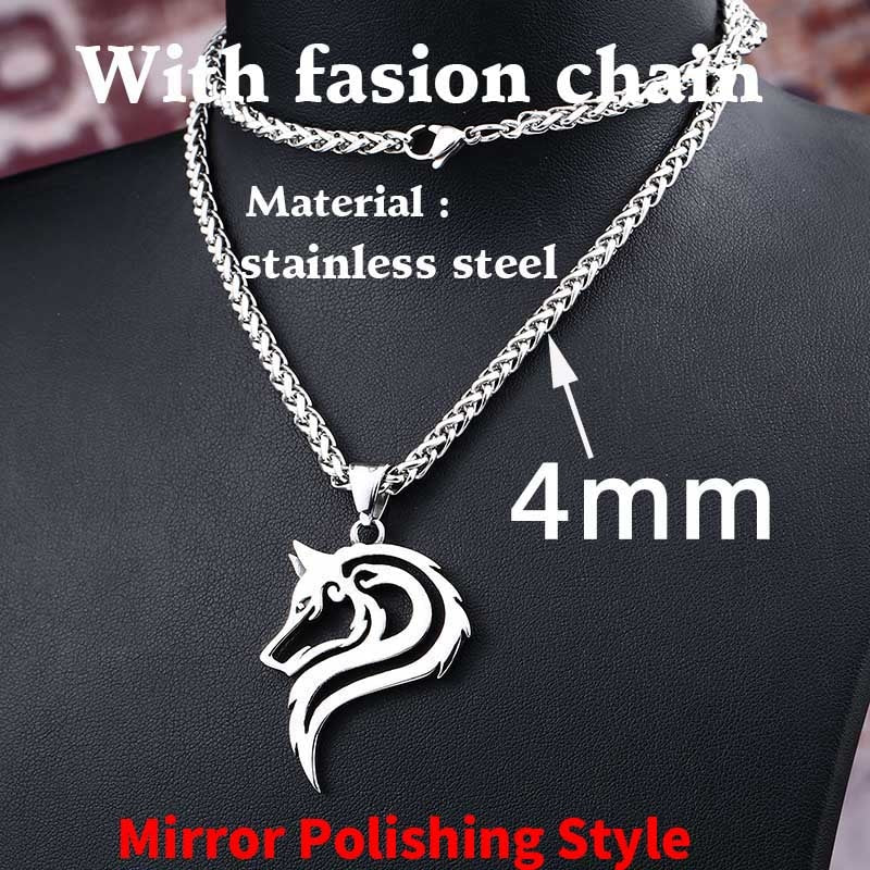 Beier 316L stainless steel dropshipping hot sell viking wolf men necklace celt wolf head pendant Fashion Jewelry LP302 - Azbrowse