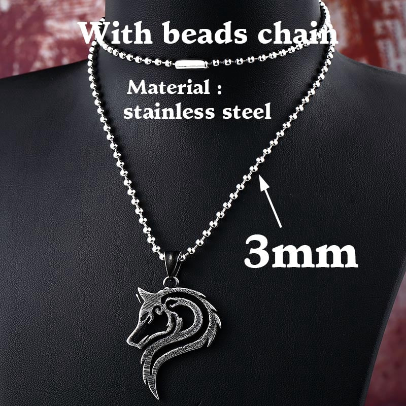 Beier 316L stainless steel dropshipping hot sell viking wolf men necklace celt wolf head pendant Fashion Jewelry LP302 - Azbrowse