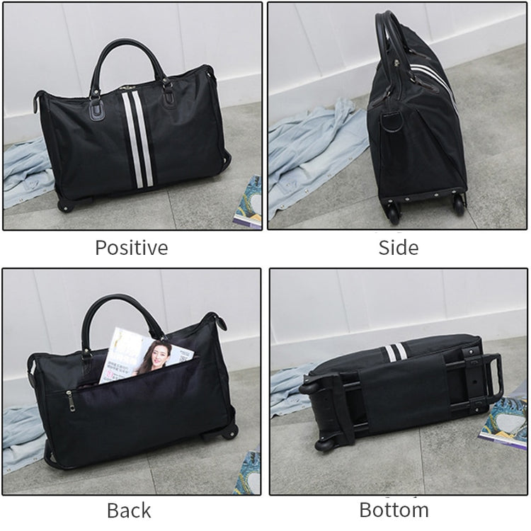 Striped Carry-Ons Bag Waterproof Nylon Trolly Bag For Traveling Men Travel Bags Foldable Cabin Suitcase With Wheels XA225C - Azbrowse