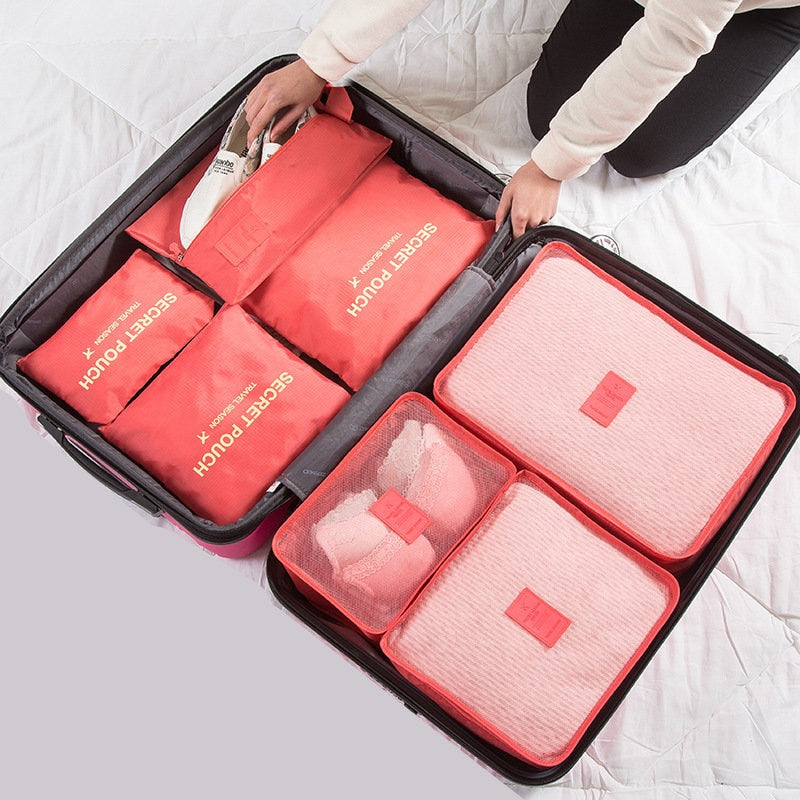 RUPUTIN 7Pcs/set Trip Luggage Organizer Clothes Finishing Kit Storage Bag Cosmetic toiletrie Storage Bag Home Travel Accessories - Azbrowse