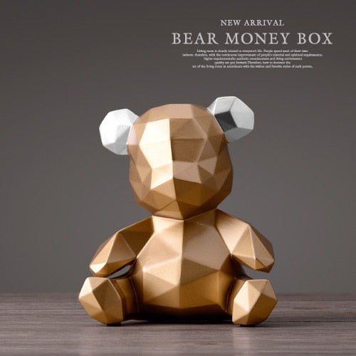 Piggy Bank Teddy Bear Figurines Money Box Gift Wedding Storage Box Money For Children Coins Holders Box Kids Toy Coin Bank - Azbrowse