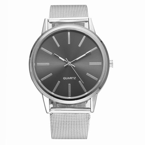 Luxury Women Watches 2023 New Stylish Silver Minimalist Business Ladies Quartz Watch Breathable Leather Steel Clock Reloj Mujer - Azbrowse