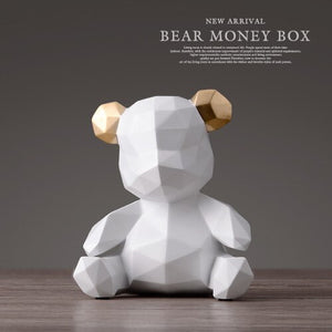 Piggy Bank Teddy Bear Figurines Money Box Gift Wedding Storage Box Money For Children Coins Holders Box Kids Toy Coin Bank - Azbrowse