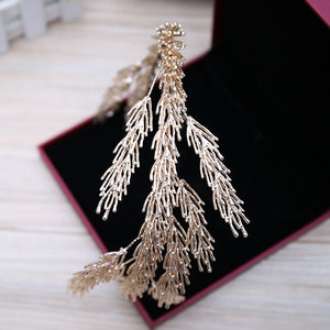 Irregular Baroque Crowns  Leaf Headband Hair Jewelry Wedding Accessories Princess Tiara - Azbrowse