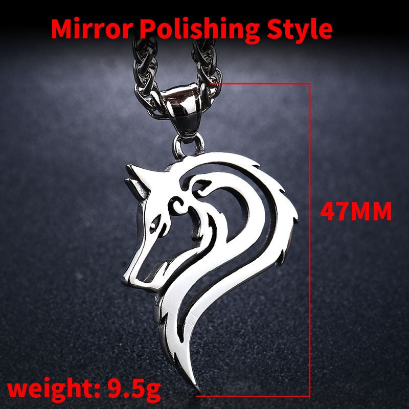 Beier 316L stainless steel dropshipping hot sell viking wolf men necklace celt wolf head pendant Fashion Jewelry LP302 - Azbrowse