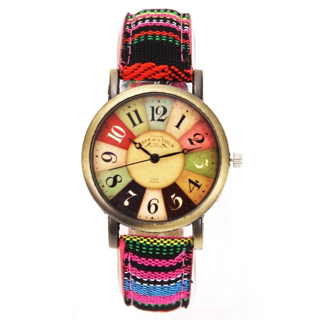 Popular Movie Pattern Retro Watches Unisex Men Women Military Camouflage Belt Denim Canvas Band Fashion Sport Quartz Wrist Watch - Azbrowse