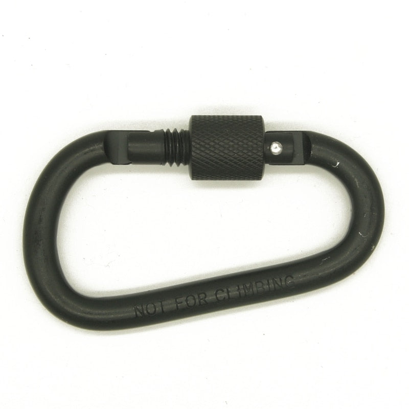 Paracord 8cm Aluminum Carabiner Chain Clip Rotary Lock D Ring Buckle key Ring Camping Mountain Snap Hook Outdoor Travel Kit - Azbrowse