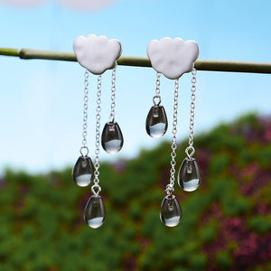 Lotus Fun Real 925 Sterling Silver Natural Crystal Gems Fine Jewelry Ethnic Cloud Long Tassel Drop Earrings for Women Brincos - Azbrowse
