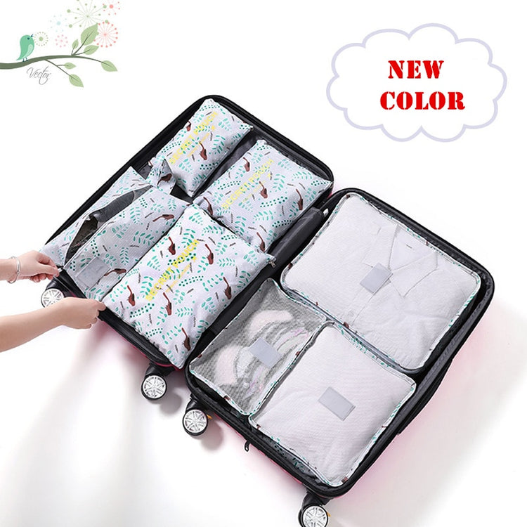 RUPUTIN 7Pcs/set Trip Luggage Organizer Clothes Finishing Kit Storage Bag Cosmetic toiletrie Storage Bag Home Travel Accessories - Azbrowse