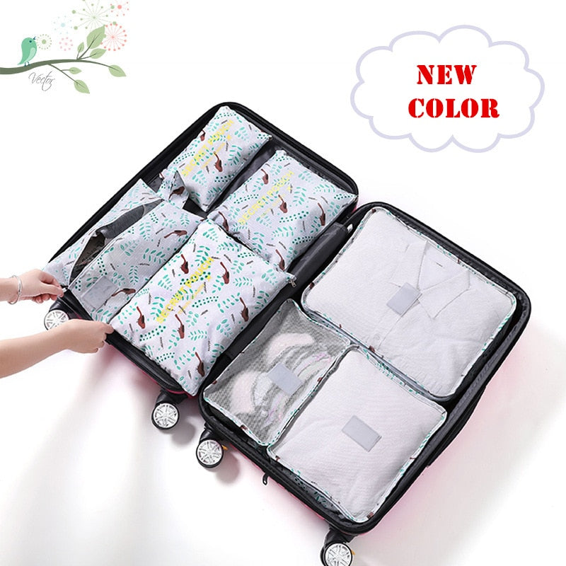 RUPUTIN 7Pcs/set Trip Luggage Organizer Clothes Finishing Kit Storage Bag Cosmetic toiletrie Storage Bag Home Travel Accessories - Azbrowse