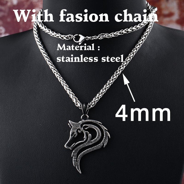 Beier 316L stainless steel dropshipping hot sell viking wolf men necklace celt wolf head pendant Fashion Jewelry LP302 - Azbrowse