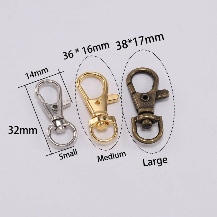 10pcs/lot Split Key Ring Swivel Lobster Clasp Connector For Bag Belt Dog Chains DIY Jewelry Making Findings - Azbrowse