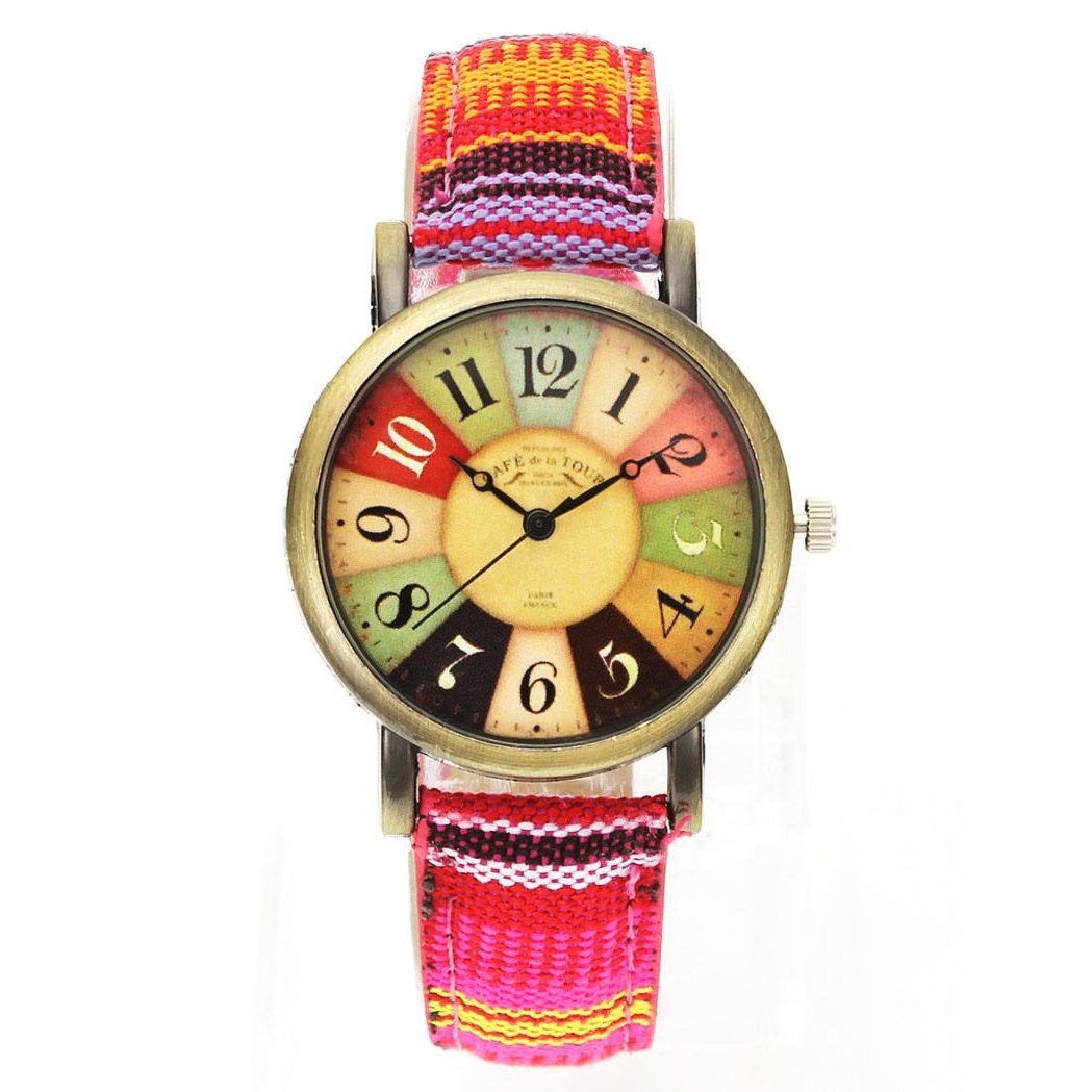 Popular Movie Pattern Retro Watches Unisex Men Women Military Camouflage Belt Denim Canvas Band Fashion Sport Quartz Wrist Watch - Azbrowse