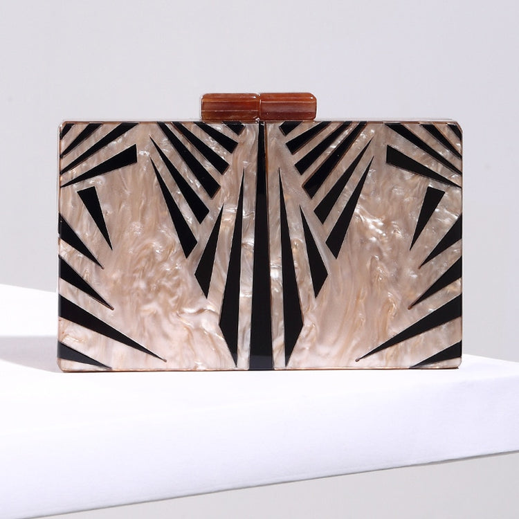 Fashion Pearlescent Acrylic Bag Chain Women Messenger Bag Geometric Patchwork Clutches Elegant Evening Bag Party Prom Handbags - Azbrowse