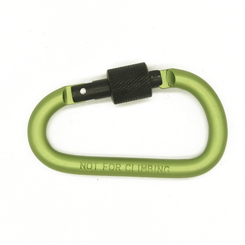 Paracord 8cm Aluminum Carabiner Chain Clip Rotary Lock D Ring Buckle key Ring Camping Mountain Snap Hook Outdoor Travel Kit - Azbrowse